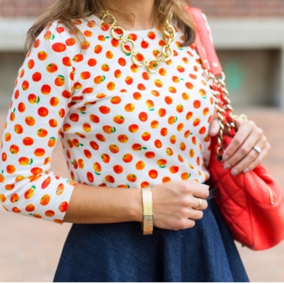 J. Crew Factory Sweaters - J. Crew Factory peach print crew neck sweater